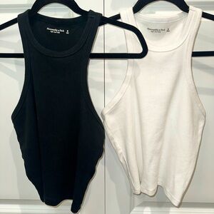 Abercrombie & Fitch Bundle of 2 Black and White Ribbed Tank Tops
